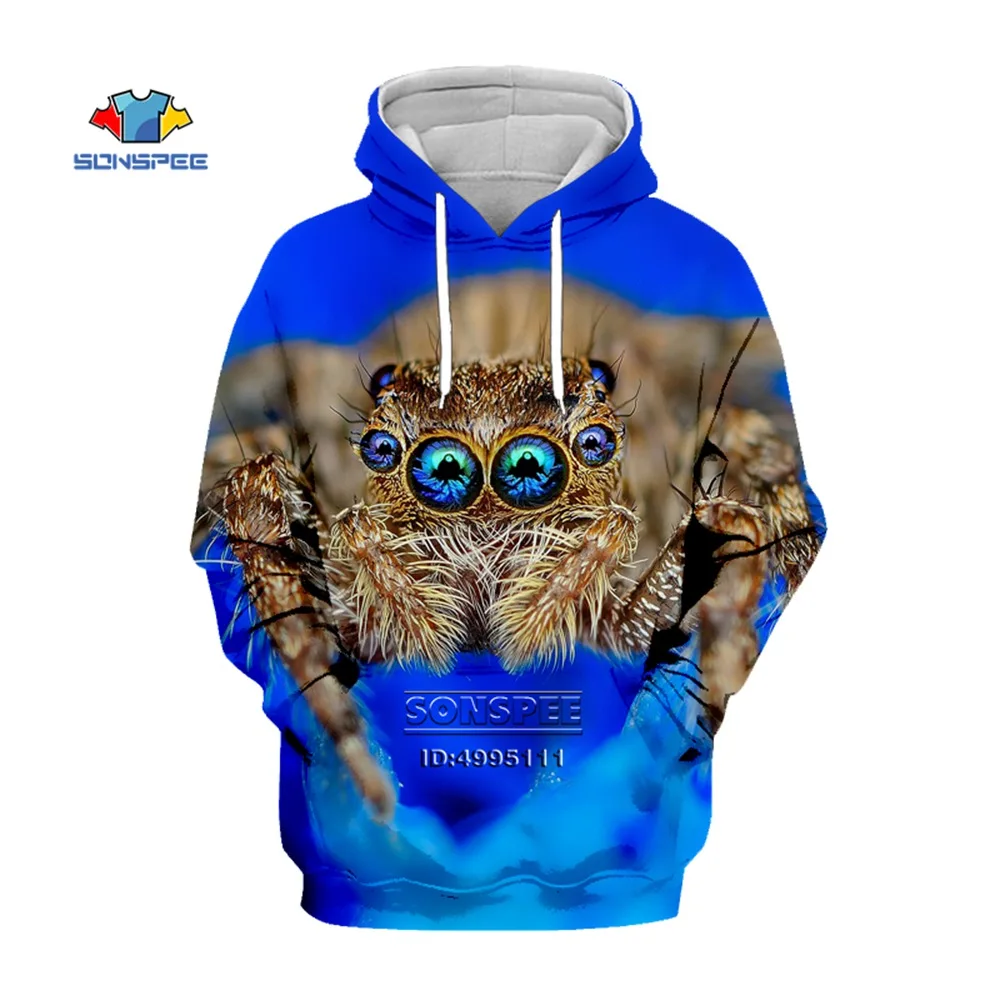 SONSPEE 3D printing spider autumn and winter hoodie insect animal men's pullover ladies Harajuku casual street hip-hop top H111
SONSPEE 3D printing spider autumn and winter hoodie insect animal men's pullover ladies Harajuku casual street hip-hop top H111