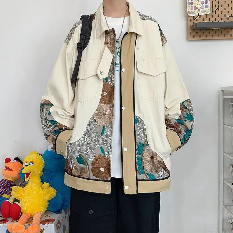Embroidery Jacket Men's Tide Brand Net Red Casual Korean Style Trendy Hong Kong Style Loose Jacket Mens Clothing Coat
Embroidery Jacket Men's Tide Brand Net Red Casual Korean Style Trendy Hong Kong Style Loose Jacket Mens Clothing Coat