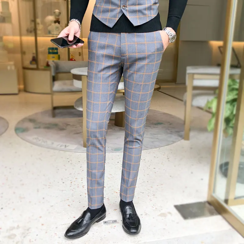 Мужские классические брюки в клетку 14 цветов | Мужская одежда