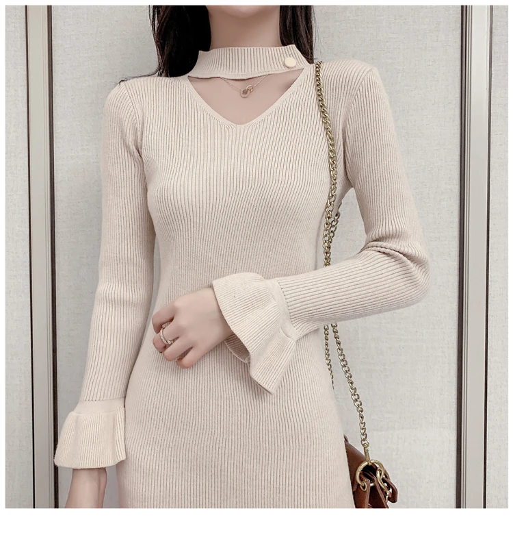 French Retro Slim Slim Temperament Knee-length Mid-length Skirt Fishtail Long-sleeved Knitted Pullover Dress Women Fashion
French Retro Slim Slim Temperament Knee-length Mid-length Skirt Fishtail Long-sleeved Knitted Pullover Dress Women Fashion
