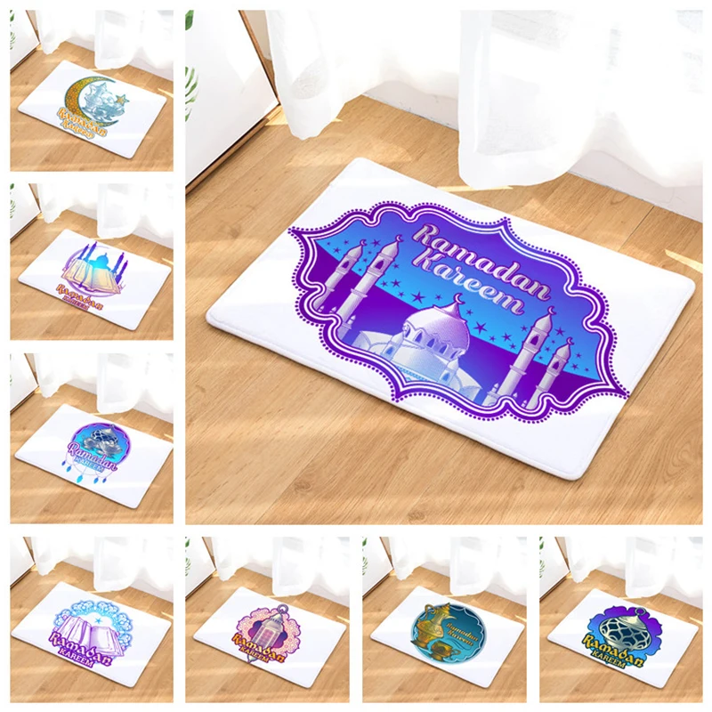 

Eid Mubarak Kitchen Mat Home Entrance Ramadan Doormat Hallway Bedroom Living Room Decoration Moon Mosque Floor Carpet