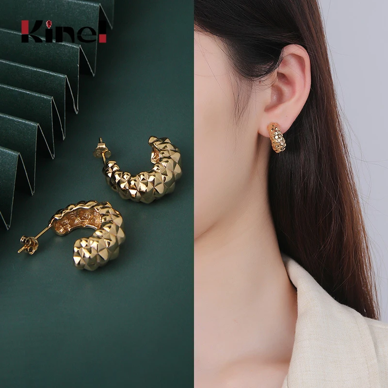 Kinel Fashion Irregular Korean Earrings for Women Punk Style Earring 100% 925 Sterling Silver Champagne Gold Fine Jewelry
Kinel Fashion Irregular Korean Earrings for Women Punk Style Earring 100% 925 Sterling Silver Champagne Gold Fine Jewelry