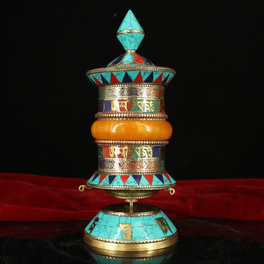 wedding decoration Nepalese pure copper, hand-made filigree inlaid gemstones, turning wheel
wedding decoration Nepalese pure copper, hand-made filigree inlaid gemstones, turning wheel