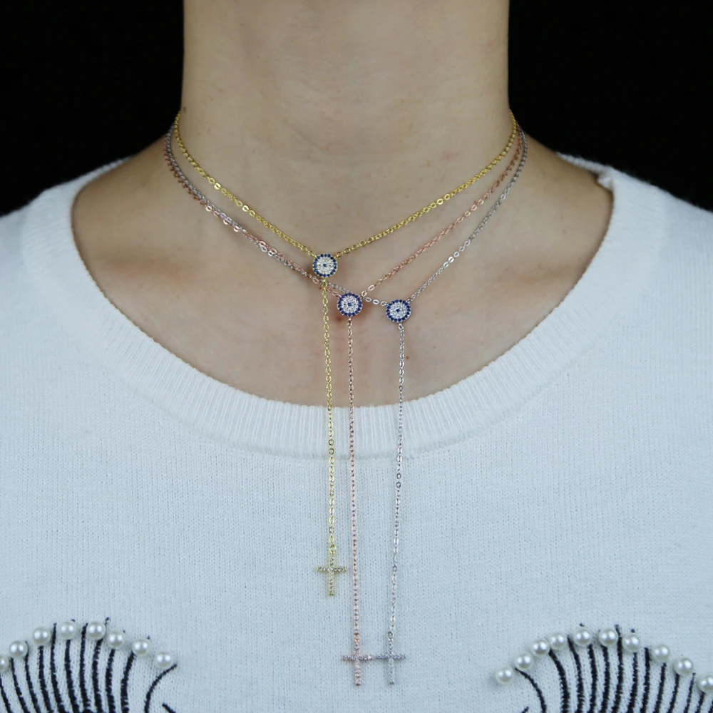 New Fashion eye cross charm Pendant paved rainbow cz Multilayer Gold Color Necklace Party Charm Jewelry Accessories For Women
New Fashion eye cross charm Pendant paved rainbow cz Multilayer Gold Color Necklace Party Charm Jewelry Accessories For Women