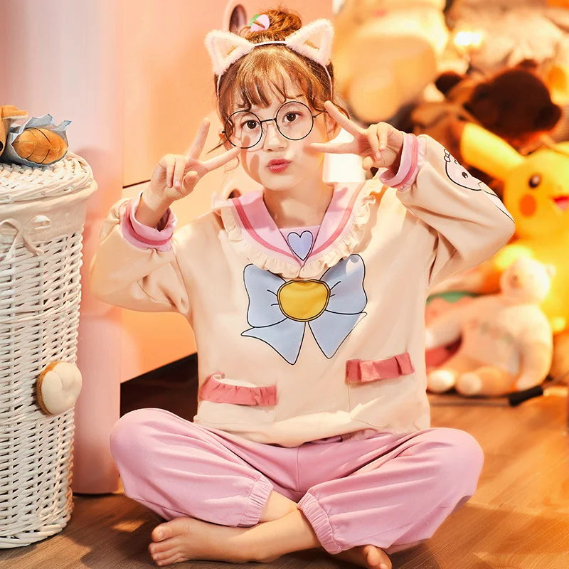Lovely Children Pajamas Girls Soft 100% Cotton Long Sleeve Pants Sleepwear Set 2-14y Kids Children Home Clothes Homewear Nighty
Lovely Children Pajamas Girls Soft 100% Cotton Long Sleeve Pants Sleepwear Set 2-14y Kids Children Home Clothes Homewear Nighty