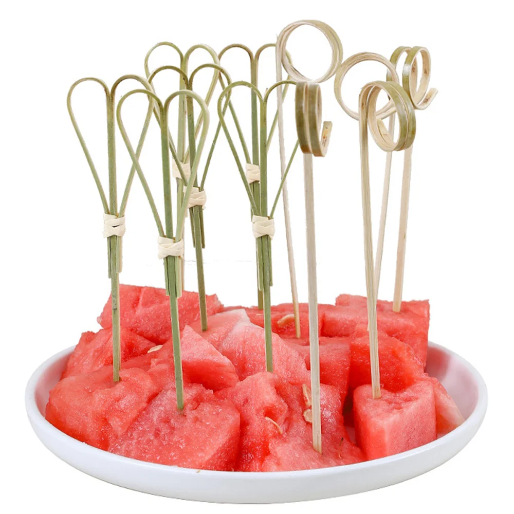 100pcs Disposable Bamboo Knot Skewers Cocktail Picks With Twisted Ends For Cocktail Party Barbeque Snacks Club Sandwiches
100pcs Disposable Bamboo Knot Skewers Cocktail Picks With Twisted Ends For Cocktail Party Barbeque Snacks Club Sandwiches