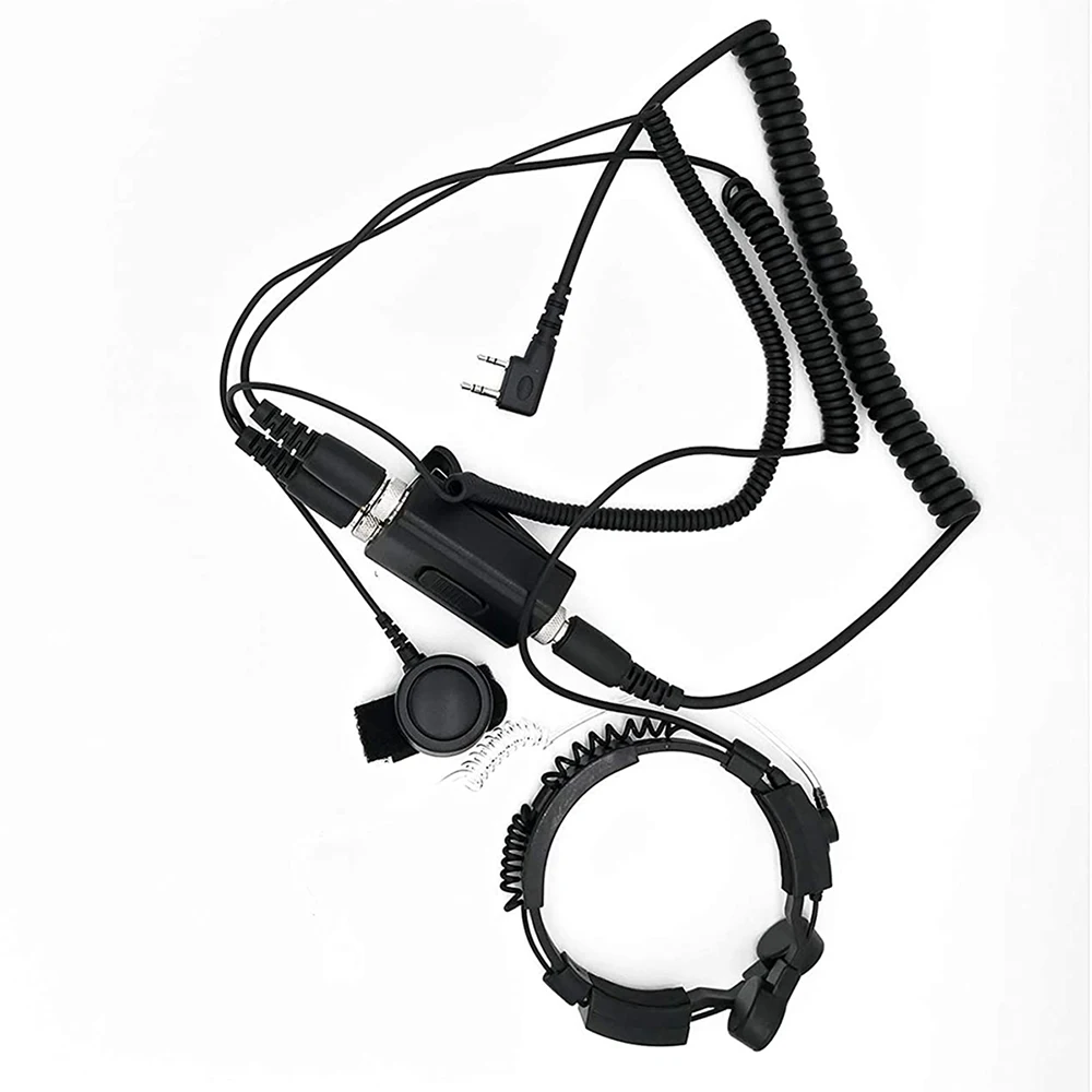 

Military Throat Control Microphone Headset Dual PTT K Plug 2-pin Suitable for Kenwood, Baofeng, Puxing and other walkie-talkies