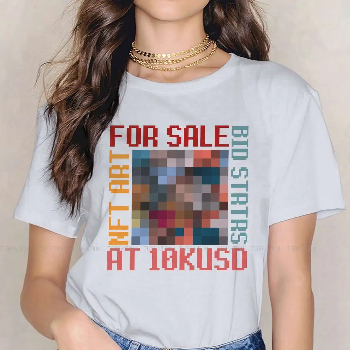 Футболка NFT женская с круглым вырезом, базовый топ для девушек, Забавный хипстерский подарок, 10 к долларов США, 5XL
Футболка NFT женская с круглым вырезом, базовый топ для девушек, Забавный хипстерский подарок, 10 к долларов США, 5XL
