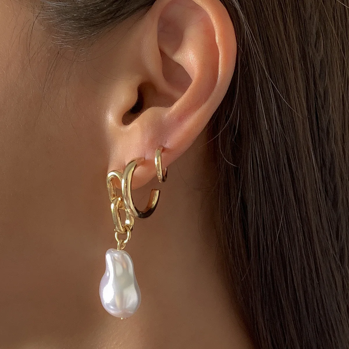 3PC/SET Fashion Mixed Ear Post Cuff Clip On Earrings Baroque Pearl Cartilage Earring for Women Clip Earrings Pierced Ear C Shape
3PC/SET Fashion Mixed Ear Post Cuff Clip On Earrings Baroque Pearl Cartilage Earring for Women Clip Earrings Pierced Ear C Shape