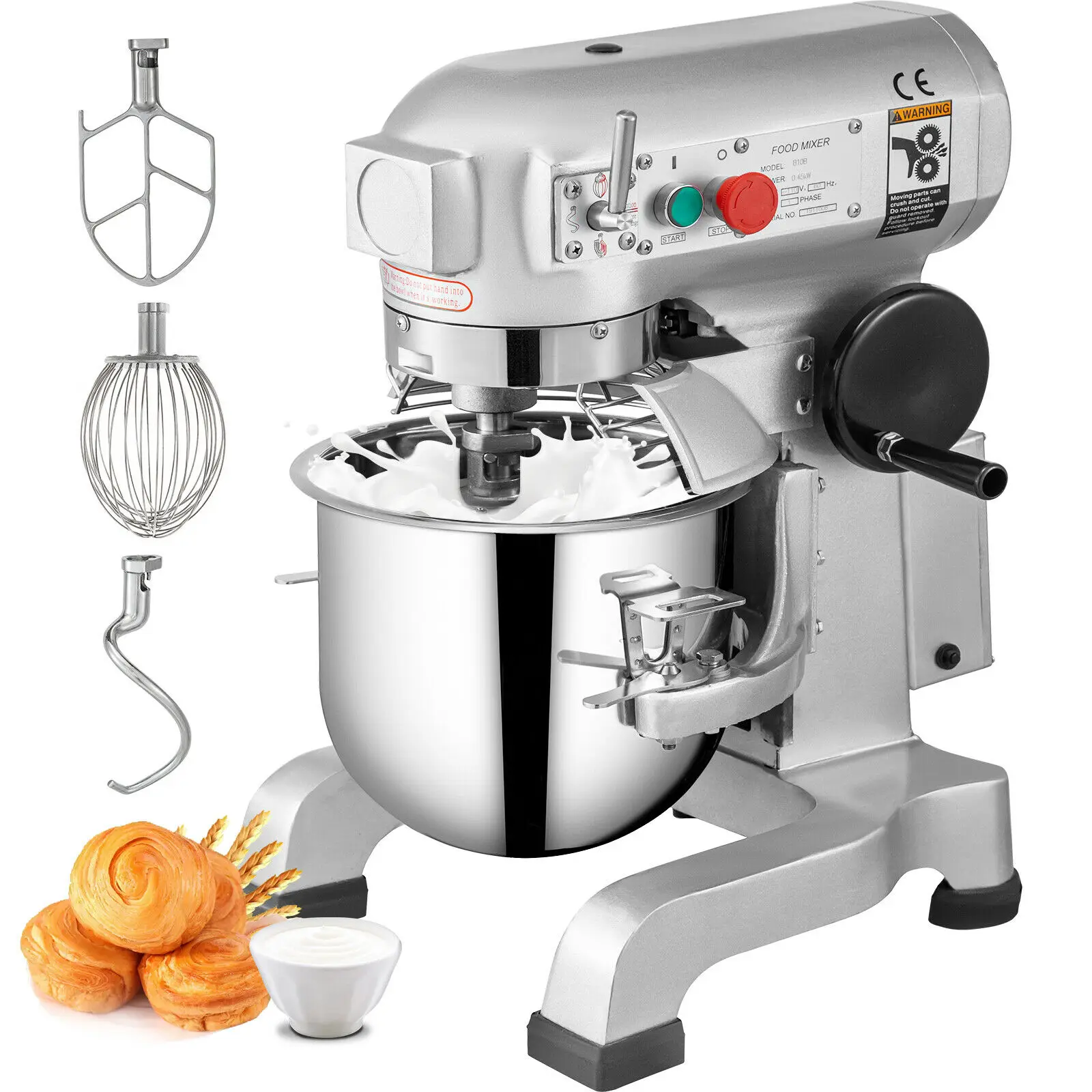 Commercial Food Mixer 20Qt 750W 3 Speeds Adjustable Food Processor Heavy Duty with Stainless Steel Bowl Dough Hooks Whisk Beater
Commercial Food Mixer 20Qt 750W 3 Speeds Adjustable Food Processor Heavy Duty with Stainless Steel Bowl Dough Hooks Whisk Beater