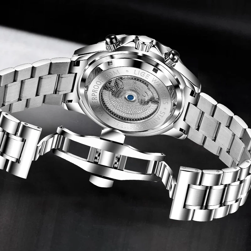2021LIGE Top Brand Sports Mens Watches Stainless Steel Automatic Watch Men Waterproof Business Mechanical Watch Man reloj hombre
2021LIGE Top Brand Sports Mens Watches Stainless Steel Automatic Watch Men Waterproof Business Mechanical Watch Man reloj hombre