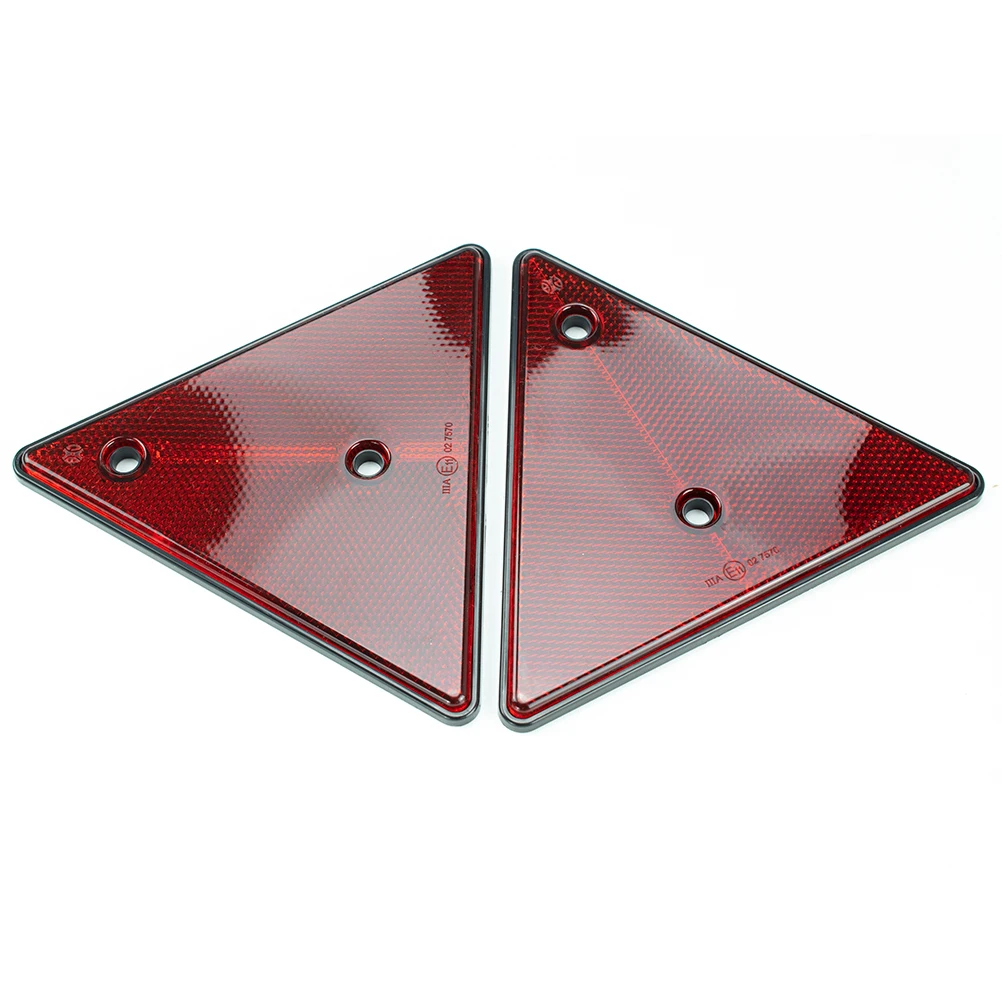 

2X Triangle Reflector Red Reflective Triangular Safety Warning Reflectors for Trailer RV Camper Caravan Truck Tractor Boat Lorry