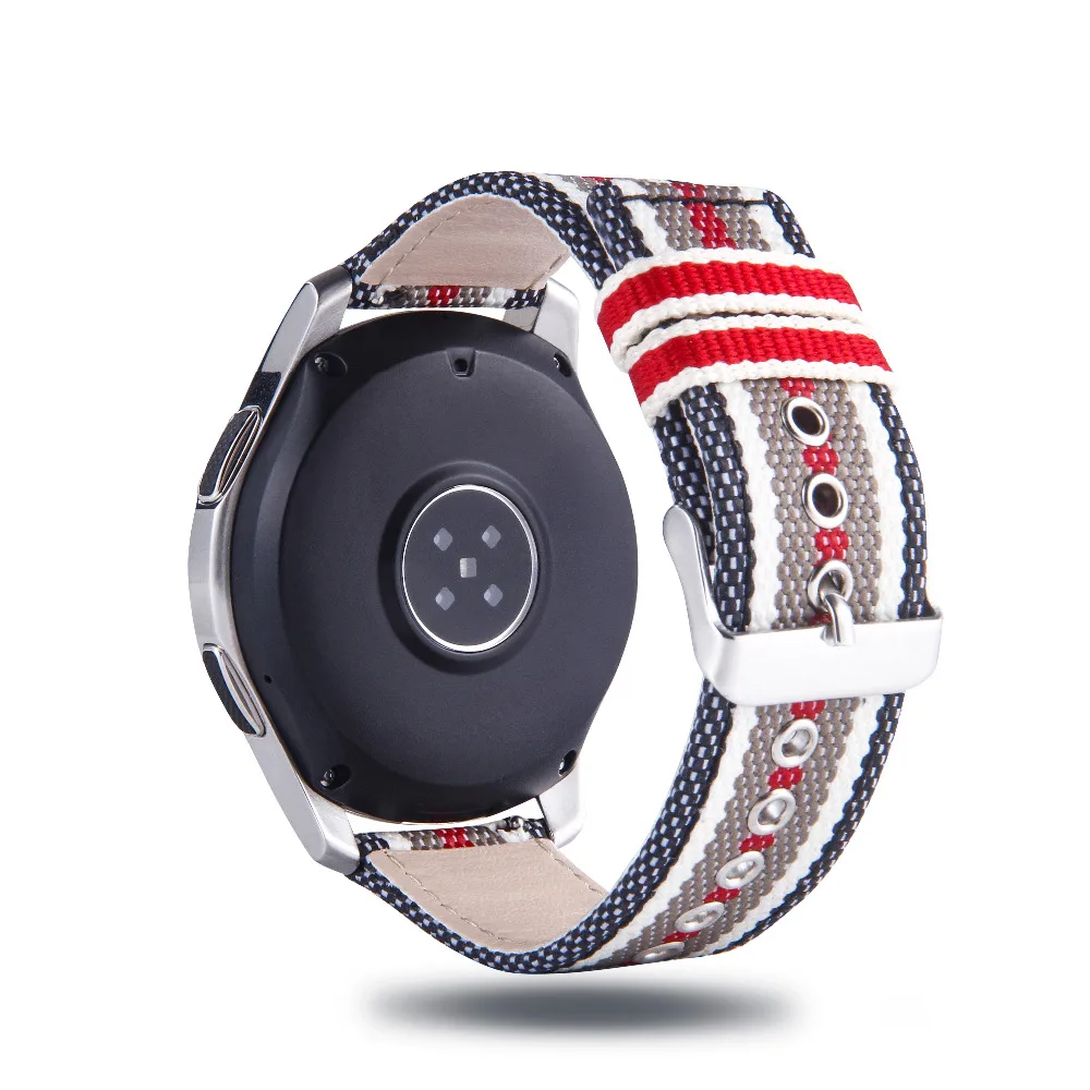 Ремешок нейлоновый для Samsung Gear Sport S2 S3 Galaxy Watch Active 42/46 мм 20/22 кожаный браслет Huami Amazfit