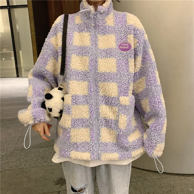 Harajuku Style Lambswool Plaid Printed Women Coat Winter Cardigan Keep Warm Thicken Full Sleeve Zipper Jacket Cotton Clothes
Harajuku Style Lambswool Plaid Printed Women Coat Winter Cardigan Keep Warm Thicken Full Sleeve Zipper Jacket Cotton Clothes