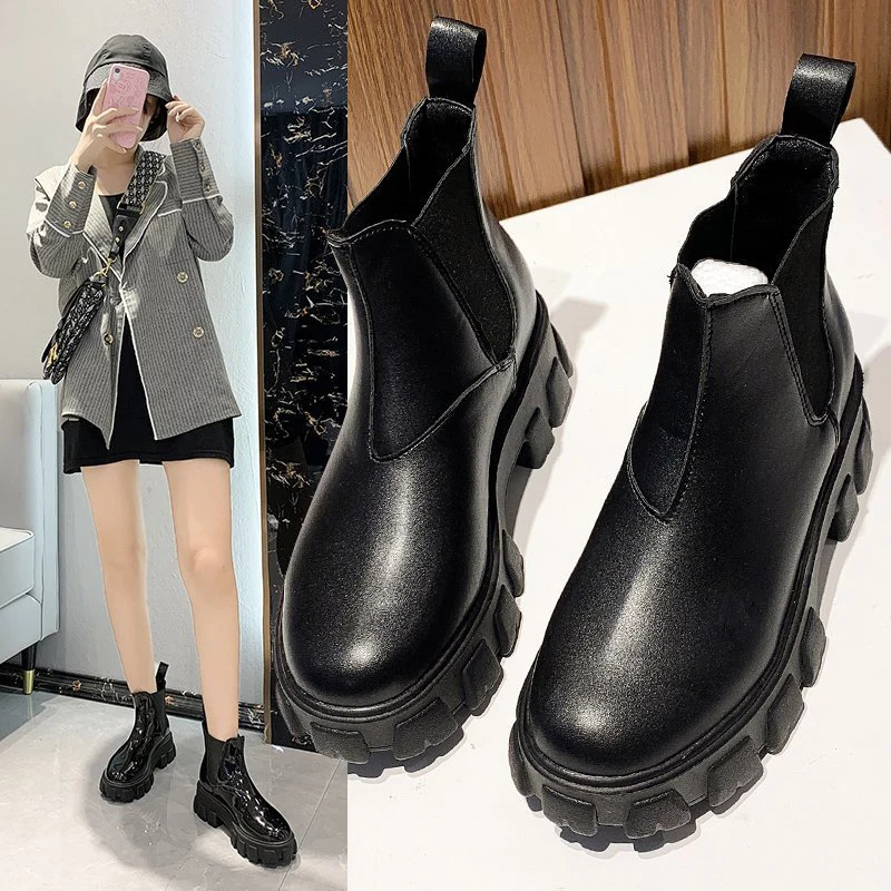 Women Chelsea Boots Patent British Style Women Ankle Boots Platform Boots 2021 New Slip-on Black Booties Fashion Botas De Mujer
Women Chelsea Boots Patent British Style Women Ankle Boots Platform Boots 2021 New Slip-on Black Booties Fashion Botas De Mujer