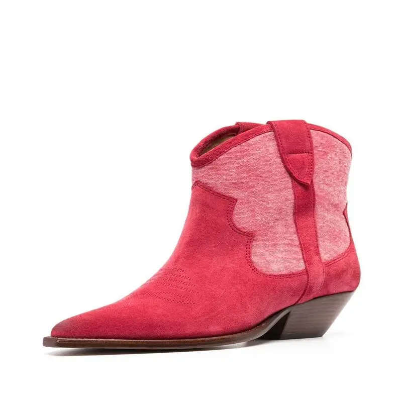 New Embroidery Pointy Toe Patchwork Real Leather Chunky Square Heel Short Booties Western Ankle Slip-on Women Shoes Sewing Boots
New Embroidery Pointy Toe Patchwork Real Leather Chunky Square Heel Short Booties Western Ankle Slip-on Women Shoes Sewing Boots