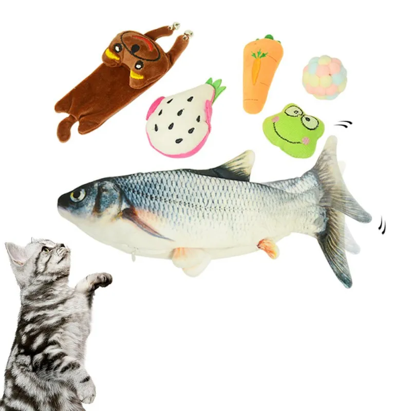 New Moving Fish Cat Toy Electric Fish Toy Wagging Tail Simulation Fish Interactive Chewing Toy Tooth Cleaning Toys with Catnip 
New Moving Fish Cat Toy Electric Fish Toy Wagging Tail Simulation Fish Interactive Chewing Toy Tooth Cleaning Toys with Catnip
