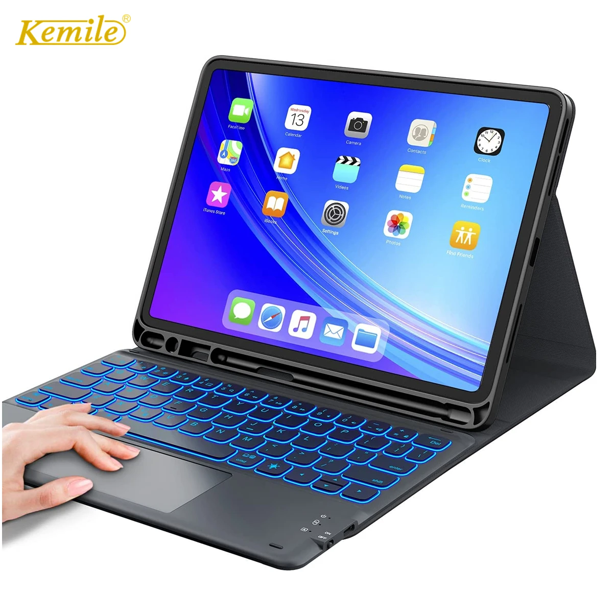 Чехол для клавиатуры с подсветкой и сенсорной панелью iPad Air 4 10 9 7th 8th 9th 2 Pro 11 2021 3 5 7