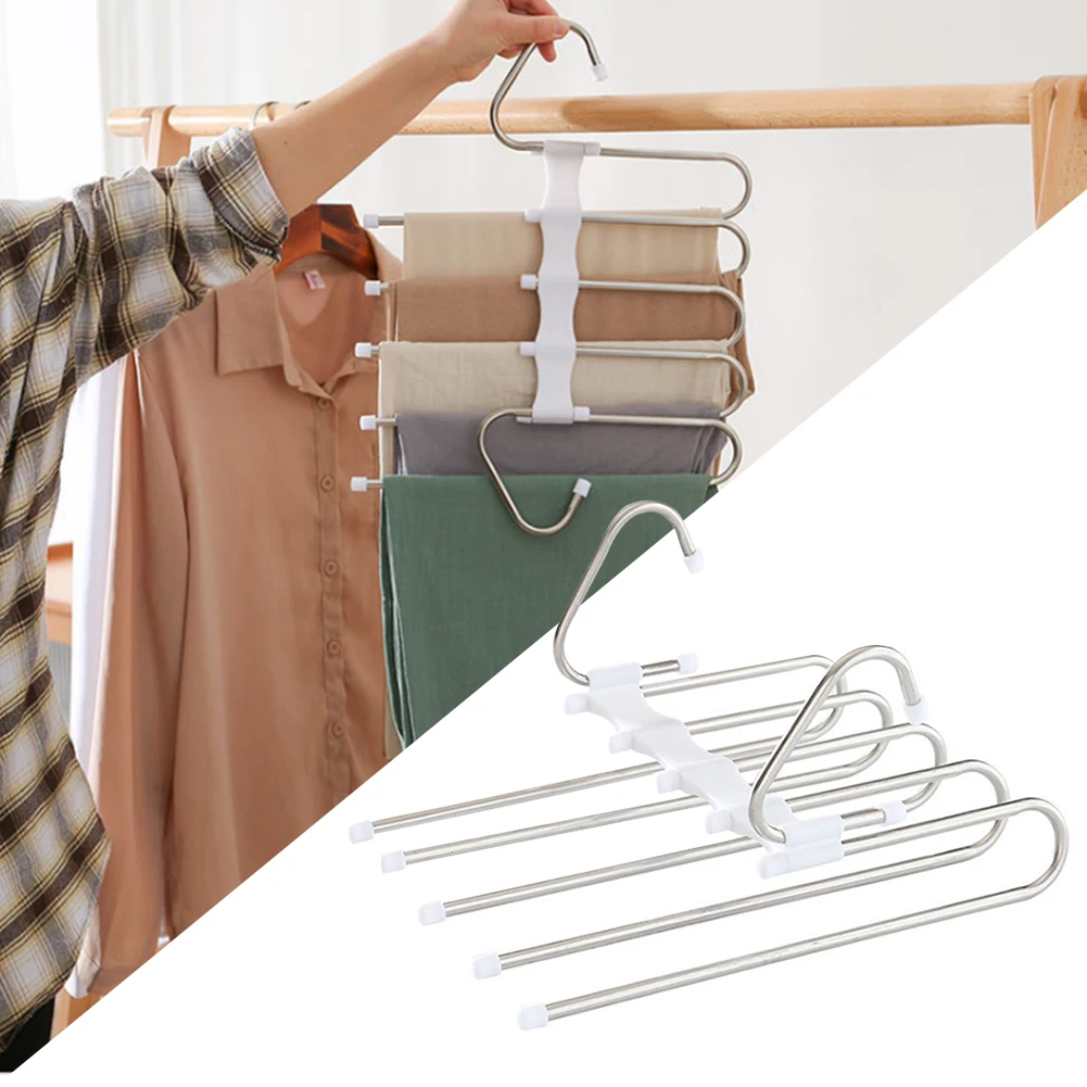 5 Layers Trouser Hanger Wardrobe Space Saving Stainless Steel Non Slip Organizer Household Modern Simple Scarfs Movable Rod
5 Layers Trouser Hanger Wardrobe Space Saving Stainless Steel Non Slip Organizer Household Modern Simple Scarfs Movable Rod