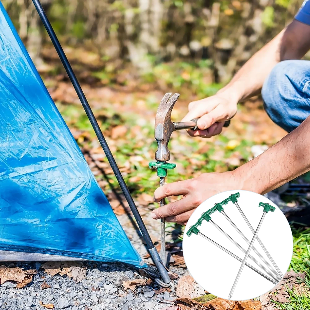 6Pcs Portable Stainless Steel Ground Tent Accessories Camping Stakes for Camping
6Pcs Portable Stainless Steel Ground Tent Accessories Camping Stakes for Camping