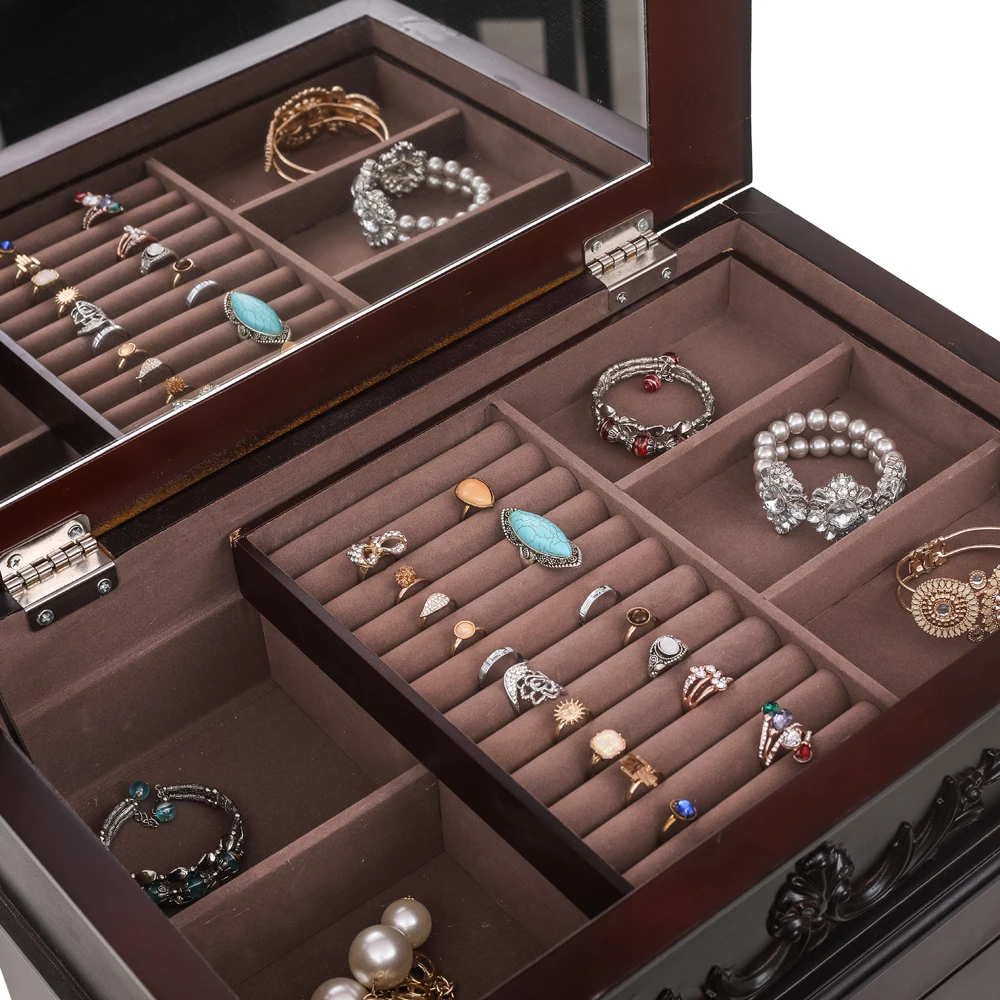 Jewelry cabinet with 8 drawers and 16 necklace hooks jewelry storage cabinets mirror 2 cabinets with side doors
Jewelry cabinet with 8 drawers and 16 necklace hooks jewelry storage cabinets mirror 2 cabinets with side doors