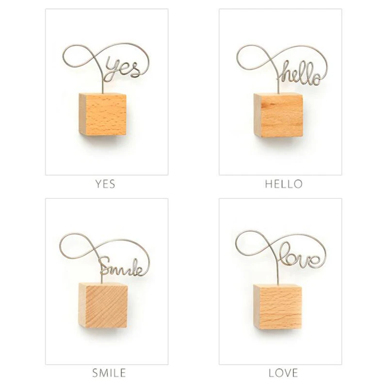 Metal Words Wood Memo Clips Photo Holder Clamps Stand Card Note Holder Desktop Message Crafts Gift Office Accessories Stationery
Metal Words Wood Memo Clips Photo Holder Clamps Stand Card Note Holder Desktop Message Crafts Gift Office Accessories Stationery