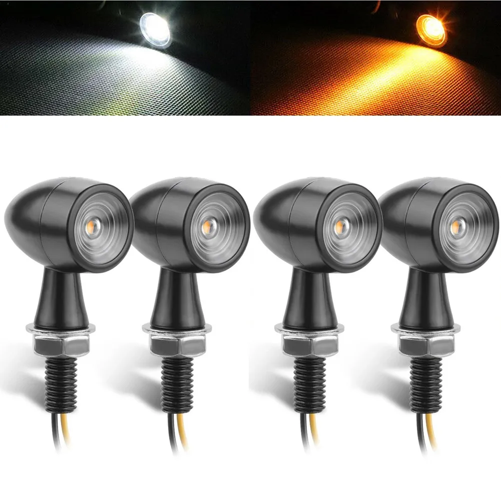 4pcs/set Turn Signals Light Aluminium+PC Lens Amber+White Blinker Indicator LED Lamps 12V Mini Motorcycle
4pcs/set Turn Signals Light Aluminium+PC Lens Amber+White Blinker Indicator LED Lamps 12V Mini Motorcycle