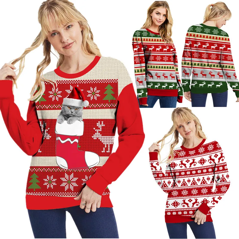 Women 3D Christmas Sweatshirt Long Sleeve Sweatshirt Casual Streetwear Pullover Ladies Loose Blouse Round Neck Pullovers Top
Women 3D Christmas Sweatshirt Long Sleeve Sweatshirt Casual Streetwear Pullover Ladies Loose Blouse Round Neck Pullovers Top