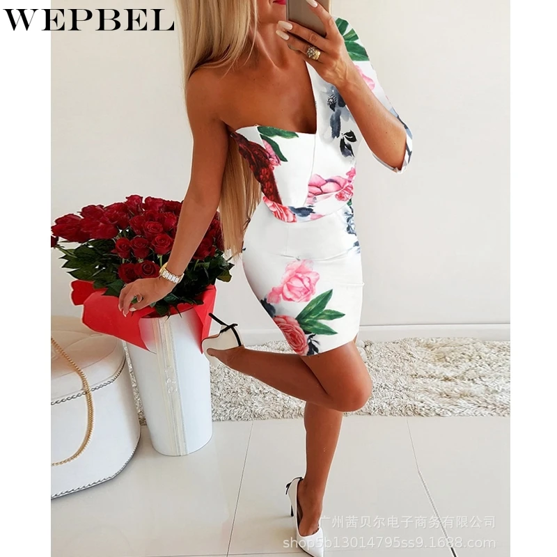 WEPBEL Floral Print Dress Women's Casual Slim Dress Summer Sexy Half Sleeve One Shoulder V-neck High Waist Dress
WEPBEL Floral Print Dress Women's Casual Slim Dress Summer Sexy Half Sleeve One Shoulder V-neck High Waist Dress