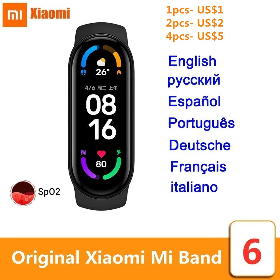 Спортивный смарт-браслет Xiaomi Mi Band 6, большой дисплей 1,56 дюйма, измерение уровня кислорода в крови и пульса, фитнес-трекер, глобальная версия, ...
Спортивный смарт-браслет Xiaomi Mi Band 6, большой дисплей 1,56 дюйма, измерение уровня кислорода в крови и пульса, фитнес-трекер, глобальная версия, ...