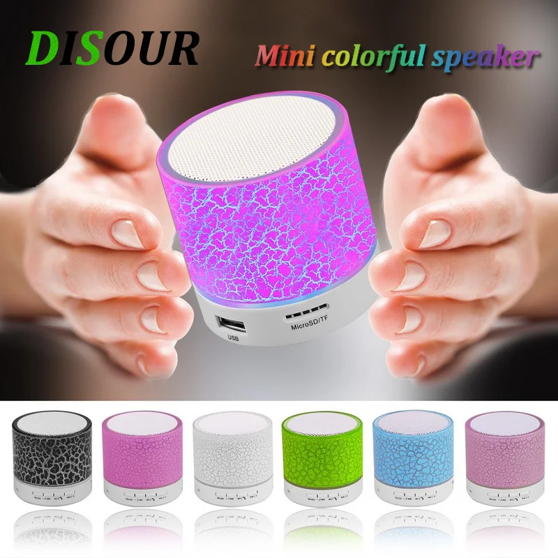 DISOUR Speaker Mini Portable Wireless Loudspeaker Colorful LED Light USB Subwoofer Speaker Support FM Radio/U Disk/TF Card
DISOUR Speaker Mini Portable Wireless Loudspeaker Colorful LED Light USB Subwoofer Speaker Support FM Radio/U Disk/TF Card
