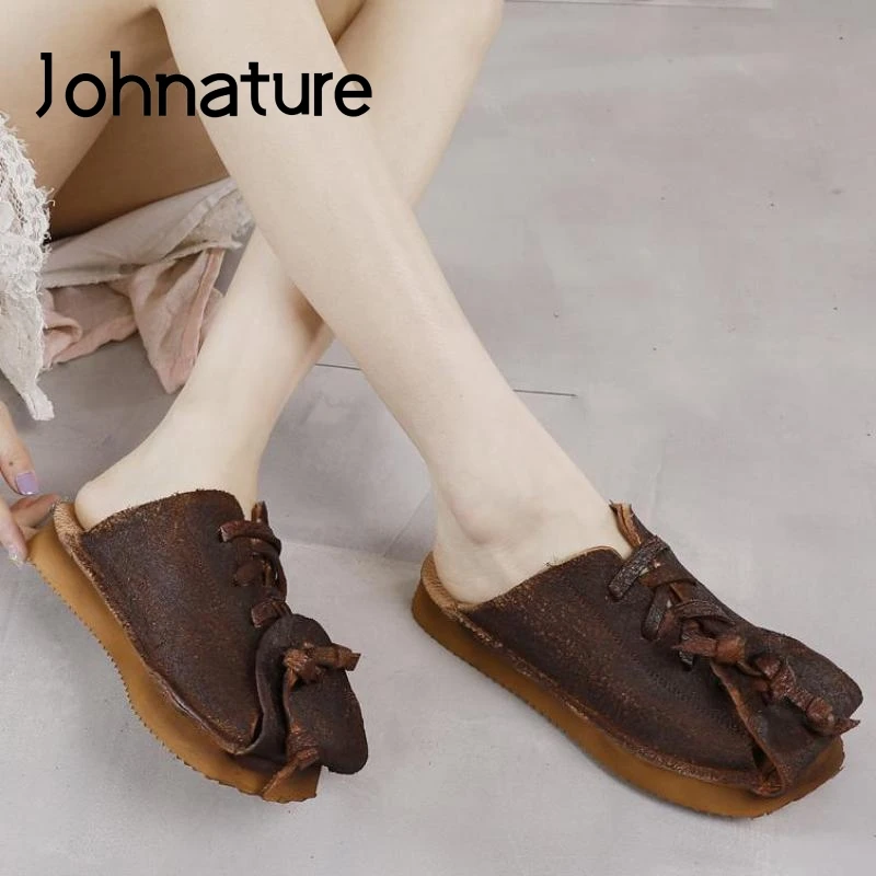 Женские шлепанцы ручной работы Johnature, из натуральной кожи, на плоской подошве, сланцы, сланцы, летняя обувь, 2021
Женские шлепанцы ручной работы Johnature, из натуральной кожи, на плоской подошве, сланцы, сланцы, летняя обувь, 2021