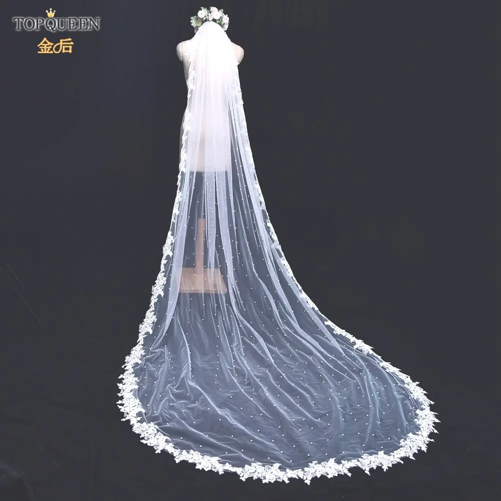 TOPQUEEN V82 Wedding Scallop Spanish Lace Blanket Lace Edge Pearls Beaded 3m Long Cathedral Wedding Veil with Comb Beaded Veil
TOPQUEEN V82 Wedding Scallop Spanish Lace Blanket Lace Edge Pearls Beaded 3m Long Cathedral Wedding Veil with Comb Beaded Veil