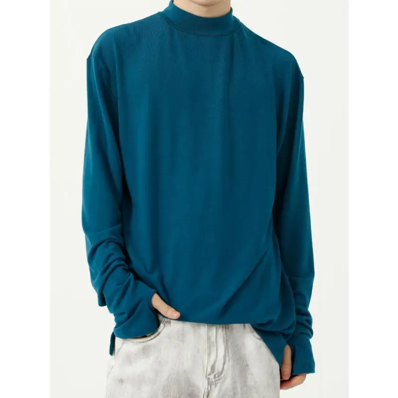 Poetry|autumn New Products Korean Version Of Simple And Loose Trend Half-high Collar Design Long-sleeved T-shirt Top For Men
Poetry|autumn New Products Korean Version Of Simple And Loose Trend Half-high Collar Design Long-sleeved T-shirt Top For Men