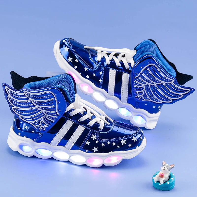 Children Sneakers for boy Fashion Wing USB Charge LED Glowing Girls Shoes Flashing Light Luminous Boy Sneakers Tenis Infantil
Children Sneakers for boy Fashion Wing USB Charge LED Glowing Girls Shoes Flashing Light Luminous Boy Sneakers Tenis Infantil