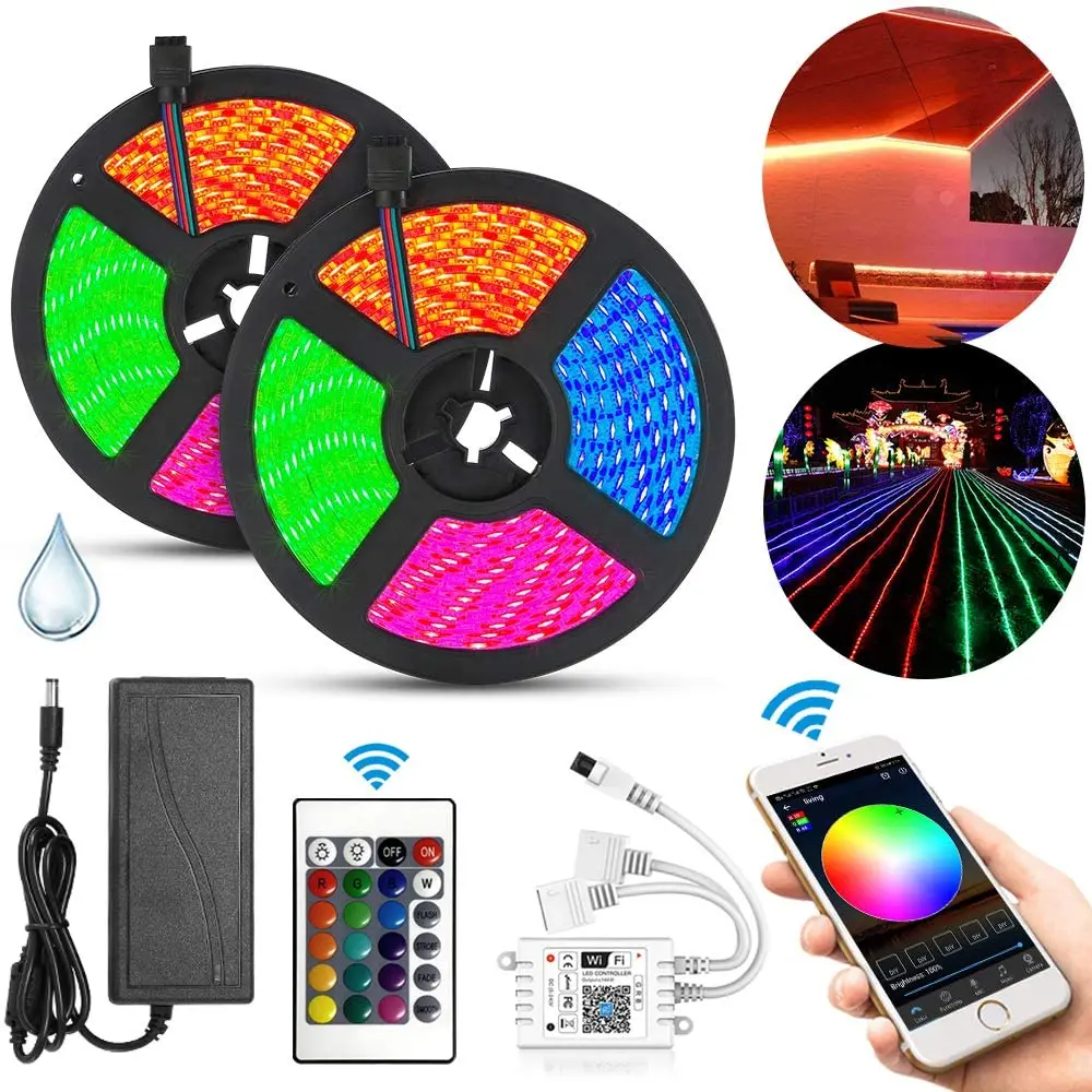 Смарт-контроллер для светодиодной ленсветильник, 10 м, WiFi, SMD 5050, 300 светодиодов/600 светодиодов, RGB, работает с IFTTT Google Assistant и Alexa 
Смарт-контроллер для светодиодной ленсветильник, 10 м, WiFi, SMD 5050, 300 светодиодов/600 светодиодов, RGB, работает с IFTTT Google Assistant и Alexa