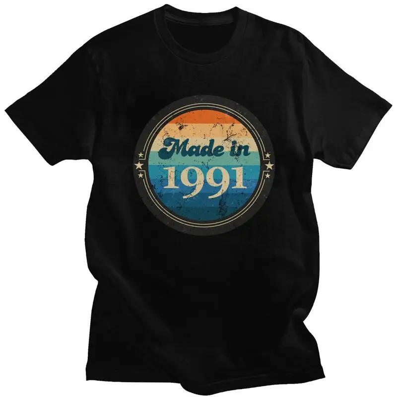 Retro Vintage Made In 1991 T Shirt Men Pre-shrunk Cotton Tshirt Casual Tee Tops Short Sleeve 30 Years Old 30th Birthday T-shirts
Retro Vintage Made In 1991 T Shirt Men Pre-shrunk Cotton Tshirt Casual Tee Tops Short Sleeve 30 Years Old 30th Birthday T-shirts