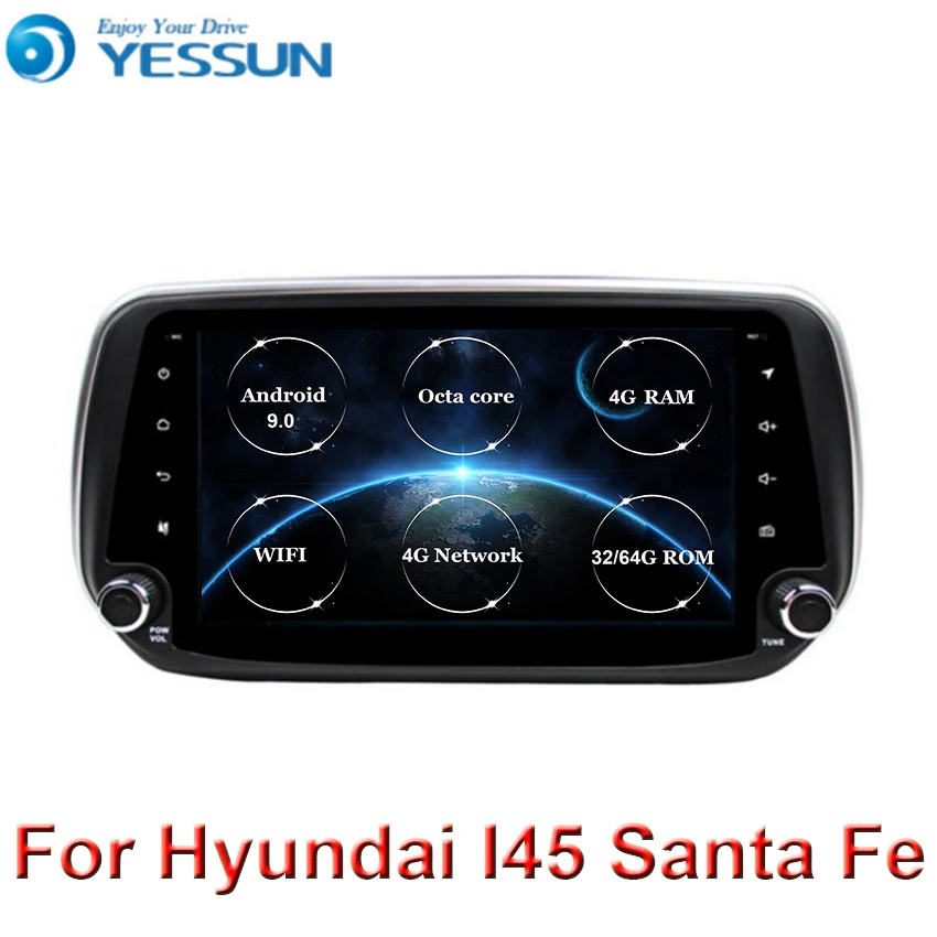 9 "Android 0 Octa core Автомобильный мультимедийный плеер радио для Hyundai IX45 Santa Fe santafe 2018