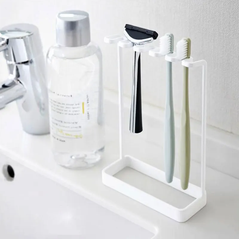 

Stand Type Metal Toothbrush Holder Hanger Bathroom Tooth Brush Toothpaste Razor-Organizers Rack Stand Bathroom Accessories