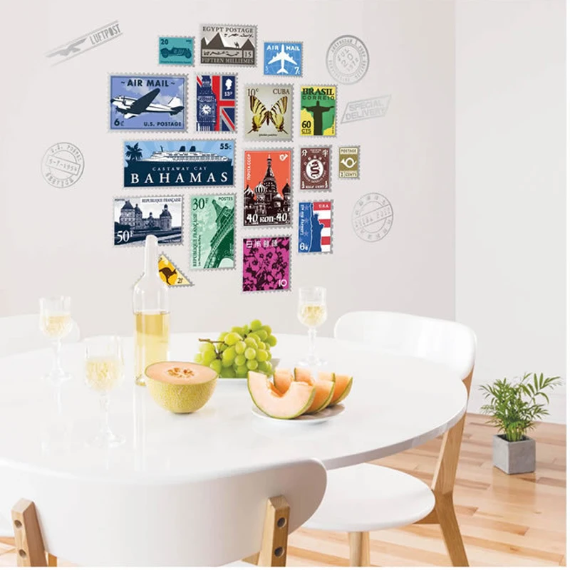 Creative Retro Stamps combination Vinyl Wall Sticker Living room background for Home Decor wall Decals art removable Stickers
Creative Retro Stamps combination Vinyl Wall Sticker Living room background for Home Decor wall Decals art removable Stickers