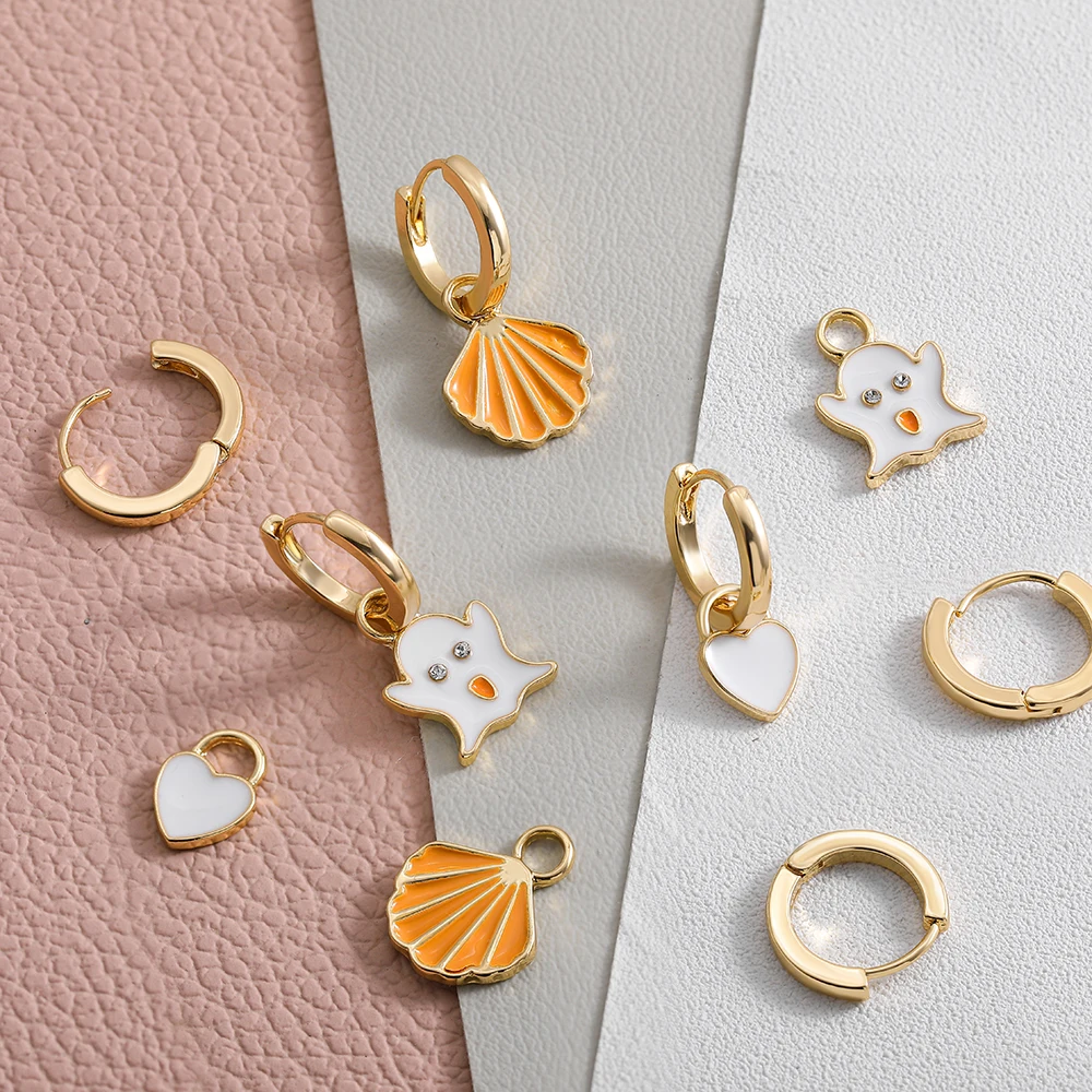 Small Enamel Ghost Gold Circle Drop Earrings for Women Cute Shell Love Heart Pendant Dangle Earrings Statement Jewelry
Small Enamel Ghost Gold Circle Drop Earrings for Women Cute Shell Love Heart Pendant Dangle Earrings Statement Jewelry