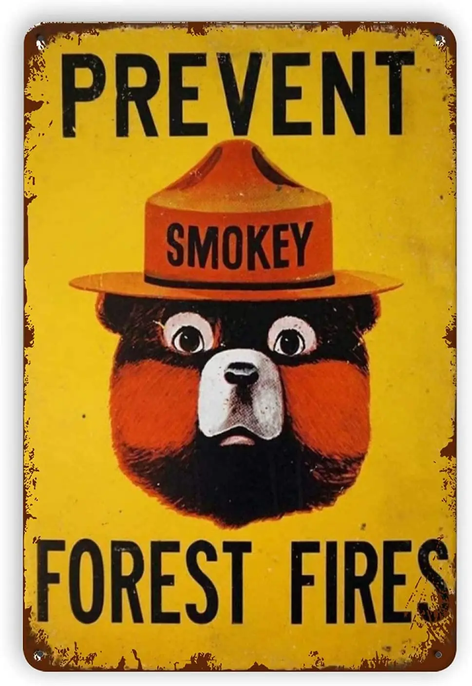 BISHEN Smokey Bear Retro Tin Signs, Prevent Forest Fires Metal Tin Sign Funny Home Farm Bathroom Plaque for Bar Parlor Cafe
BISHEN Smokey Bear Retro Tin Signs, Prevent Forest Fires Metal Tin Sign Funny Home Farm Bathroom Plaque for Bar Parlor Cafe