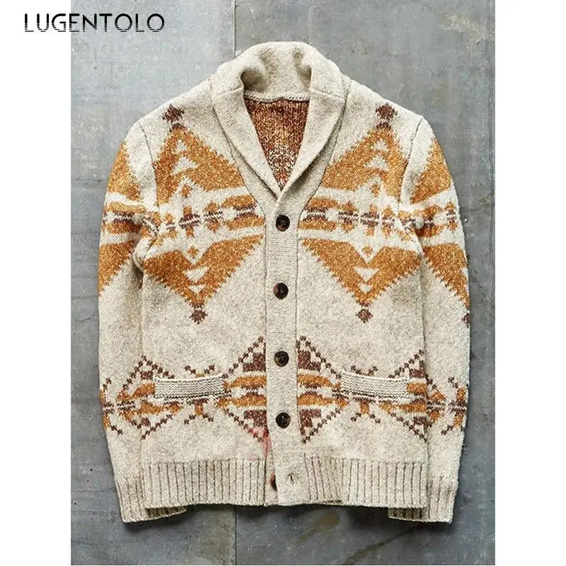 Lugentolo Men Sweater Autumn Winter Cardigan Sweaters Men's Fashion Jacquard Sweater Long-sleeved Casual Loose Sweater
Lugentolo Men Sweater Autumn Winter Cardigan Sweaters Men's Fashion Jacquard Sweater Long-sleeved Casual Loose Sweater