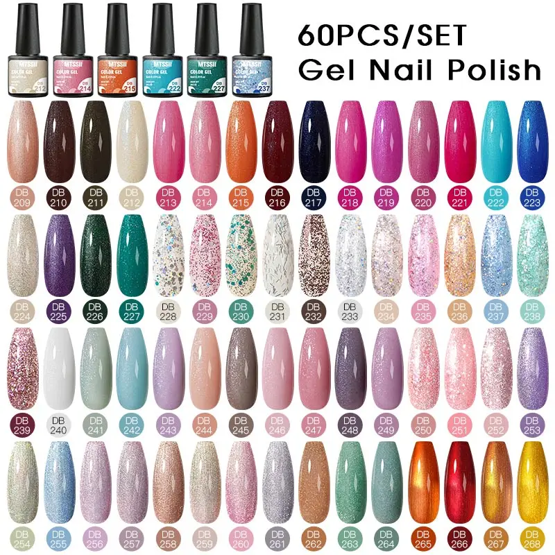 Mtssii 60pcs 40pcs Color Gel Nail Polish Set Semi Permanent UV Led Gel Varnish Soak Off Nail Lacquers Base Top Coat 2021
Mtssii 60pcs 40pcs Color Gel Nail Polish Set Semi Permanent UV Led Gel Varnish Soak Off Nail Lacquers Base Top Coat 2021