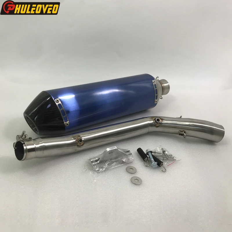 

For Suzuki DRZ400 DRZ400S/SM Motorcycle Exhaust Muffler with Link Pipe Carbon Fiber TipMotorcycle Muffler Escape Demper Mid Pipe