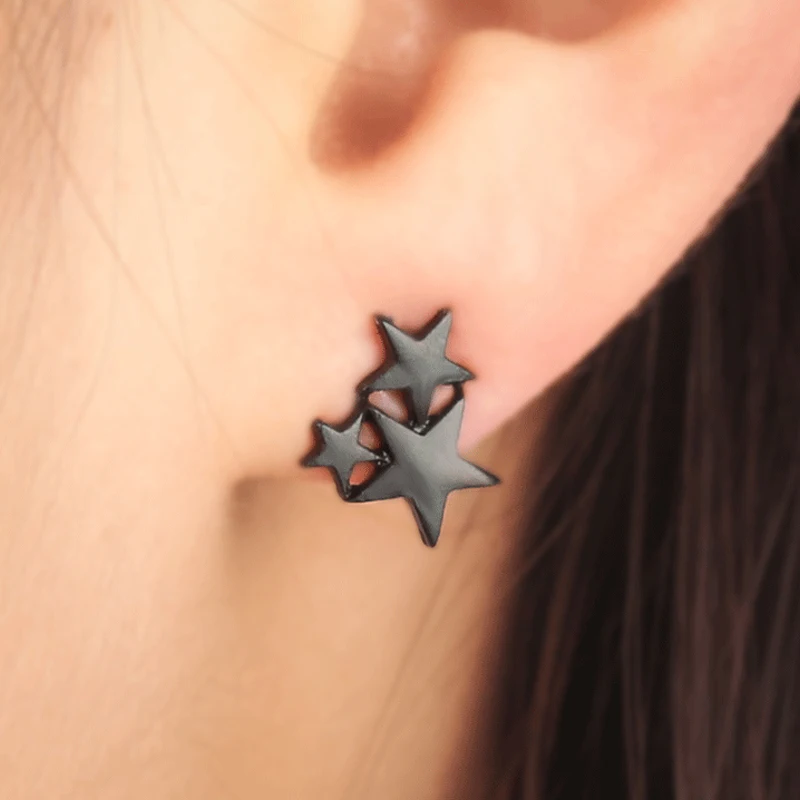 Cute Women Earrings Three Five-pointed Stars Alloy Earrings Stud Gold Black Simple Star Earring Party Wedding Jewelry Gift Hot
Cute Women Earrings Three Five-pointed Stars Alloy Earrings Stud Gold Black Simple Star Earring Party Wedding Jewelry Gift Hot