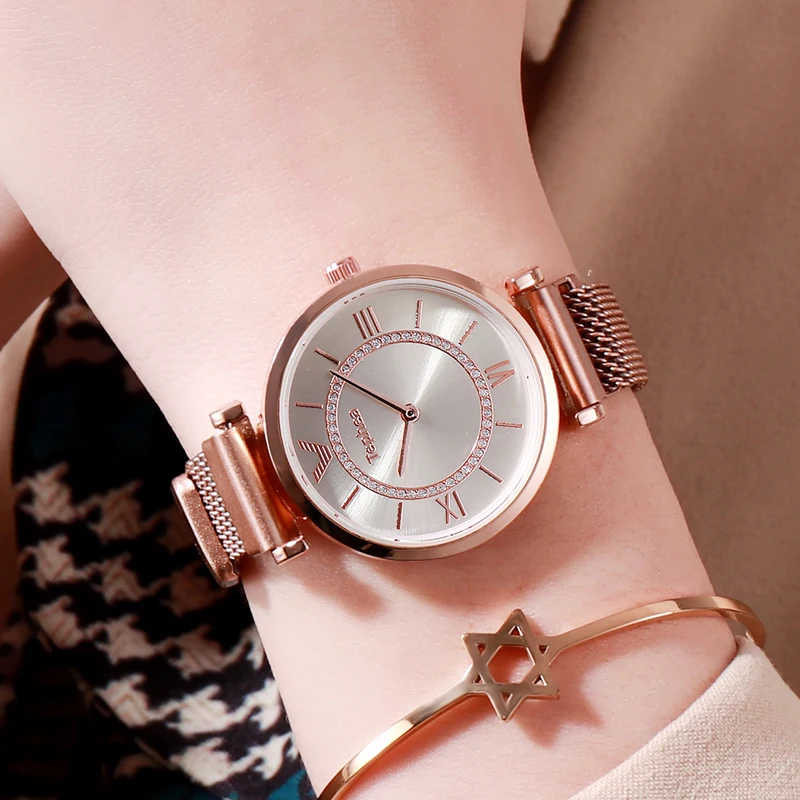 Luxury Wristwatch Rose Gold Bracelet Watch For Women Watches Sliver Ladies Female Stainless Steel Magnet 2018
Luxury Wristwatch Rose Gold Bracelet Watch For Women Watches Sliver Ladies Female Stainless Steel Magnet 2018