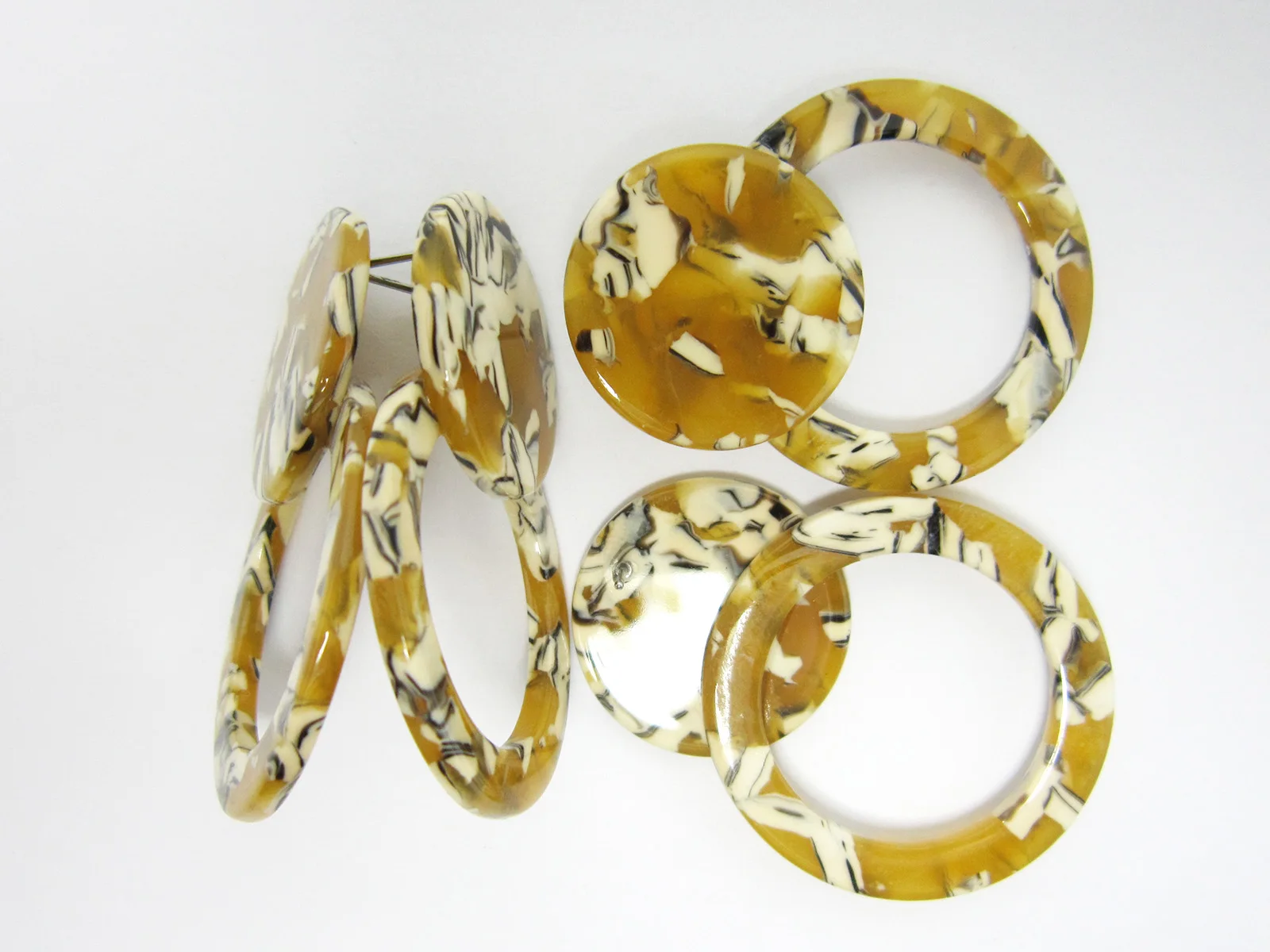 Ацетатные серьги-гвоздики 45x34 мм очаровательные серьги из ацетата желтые