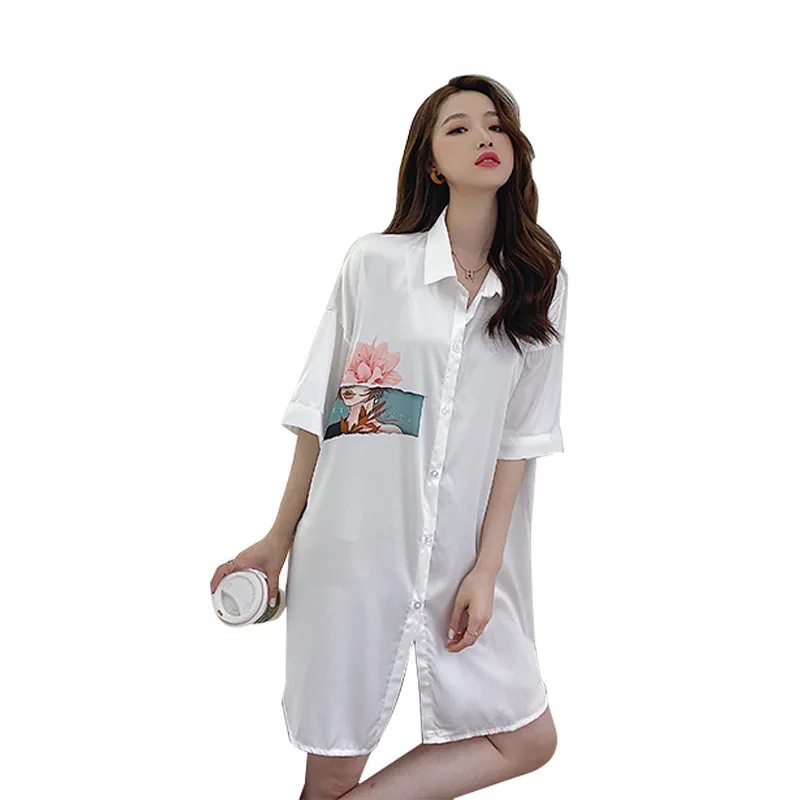 White Flower Nightgown Satin Lady Sleepwear 2021 New Beach Bathrobe Cute Nightshirt Summer Dressing Thin Home Service Nightwear 
White Flower Nightgown Satin Lady Sleepwear 2021 New Beach Bathrobe Cute Nightshirt Summer Dressing Thin Home Service Nightwear