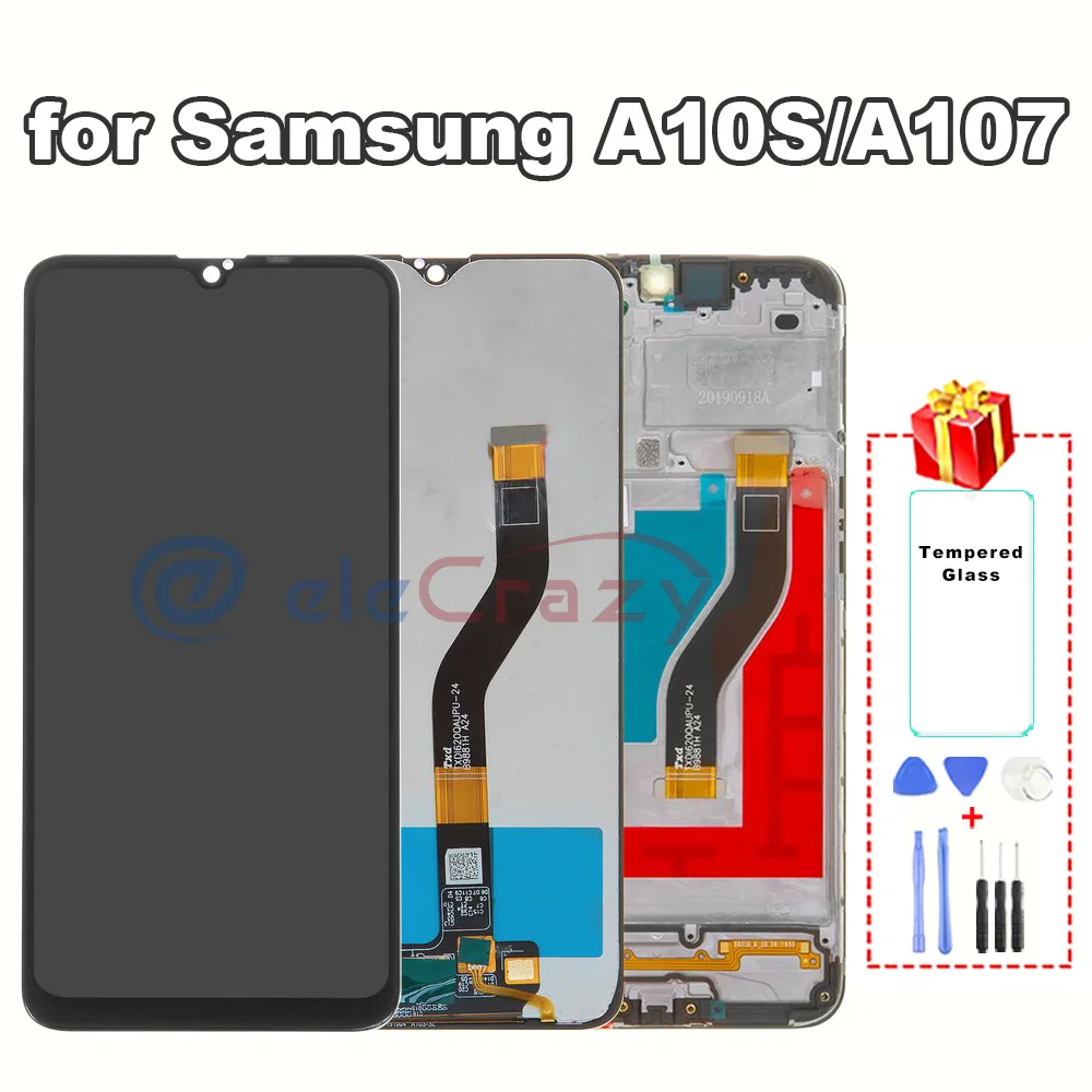 Оригинальный ЖК-дисплей с сенсорным экраном и рамкой для Samsung Galaxy A10S A107F A107M, замена на 100% протестирована 
Оригинальный ЖК-дисплей с сенсорным экраном и рамкой для Samsung Galaxy A10S A107F A107M, замена на 100% протестирована